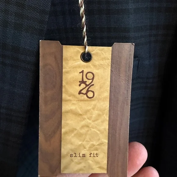 New with Tags Haggar Men's Navy and Grey plaid  Blazer size 46R. Poly Viscose - Picture 3 of 8